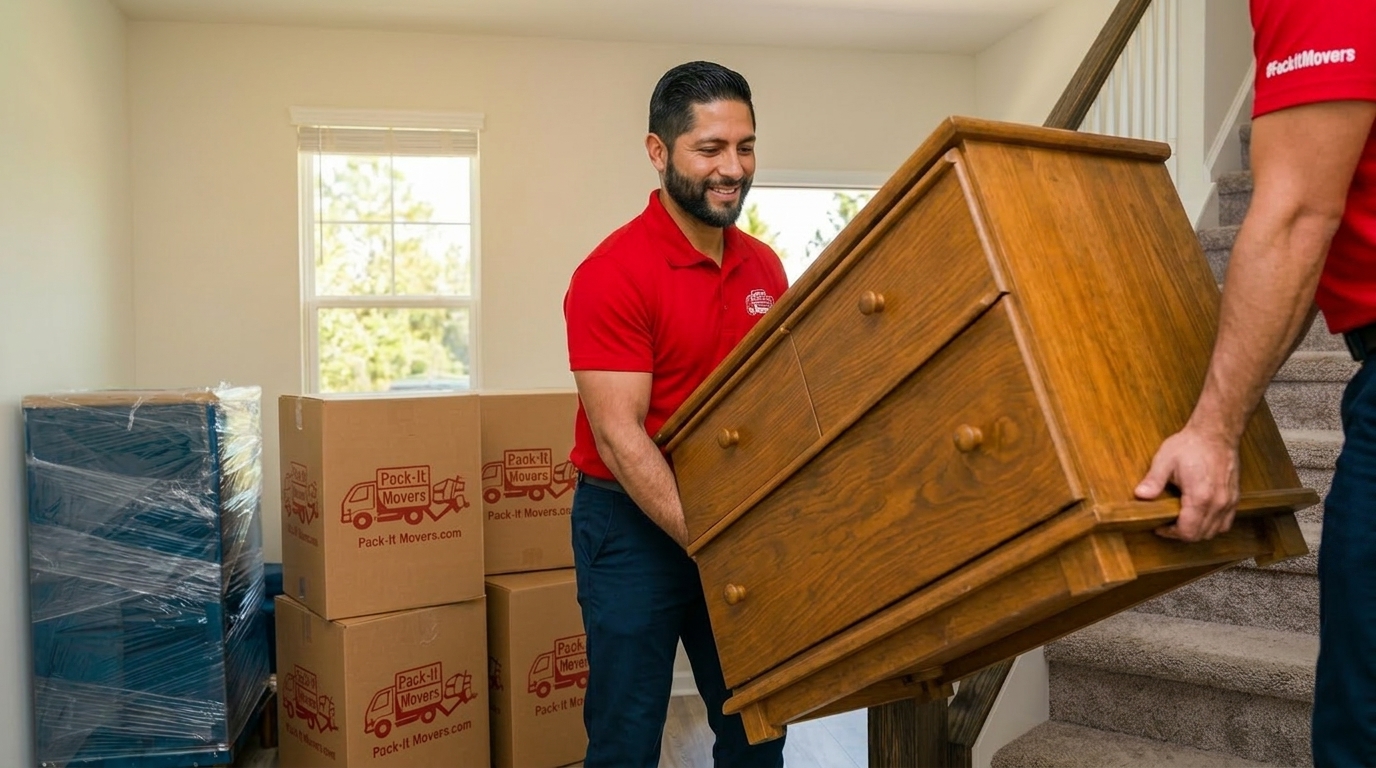Pack-It Movers crew moving residential furniture