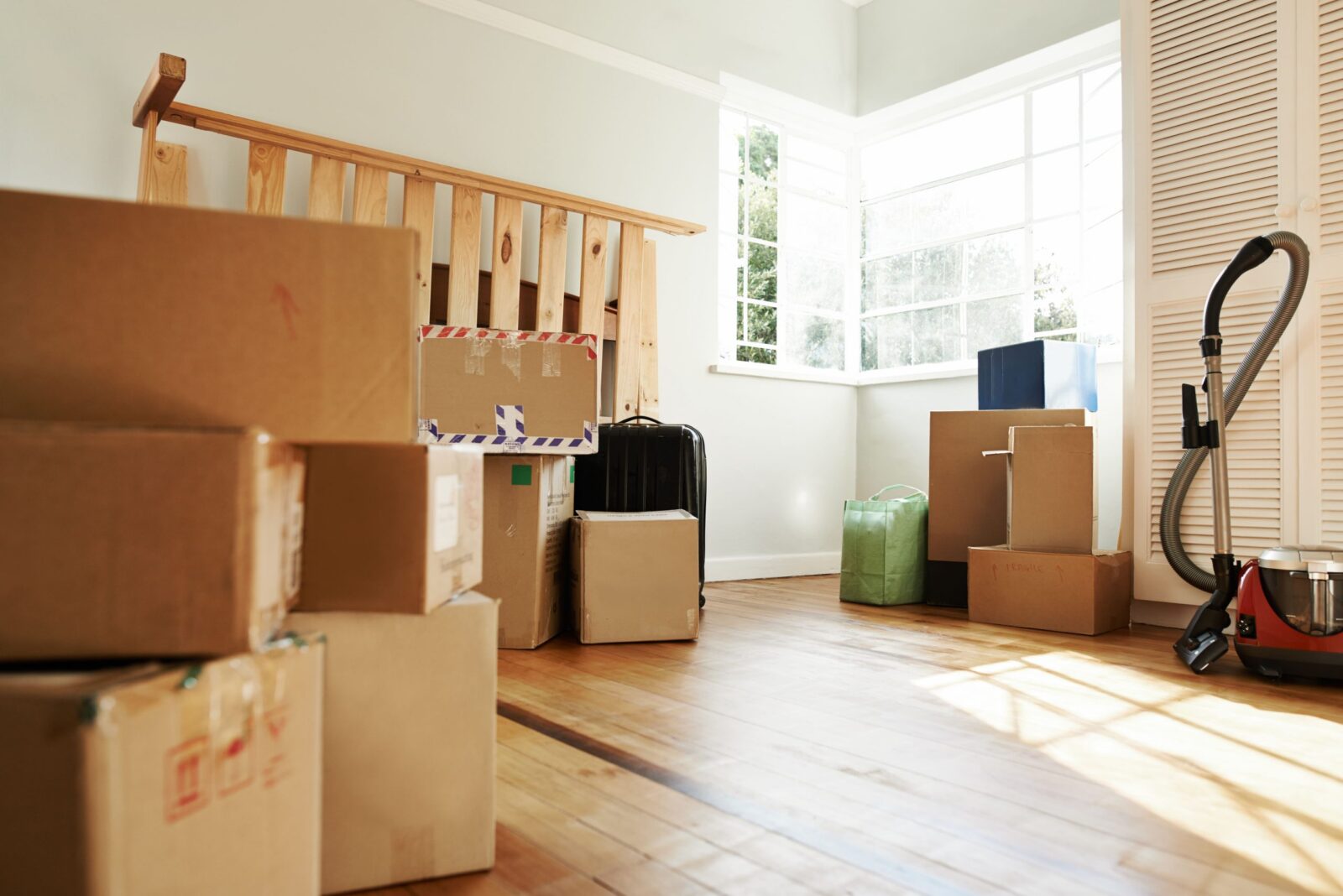 Moving boxes in a home ready for transport