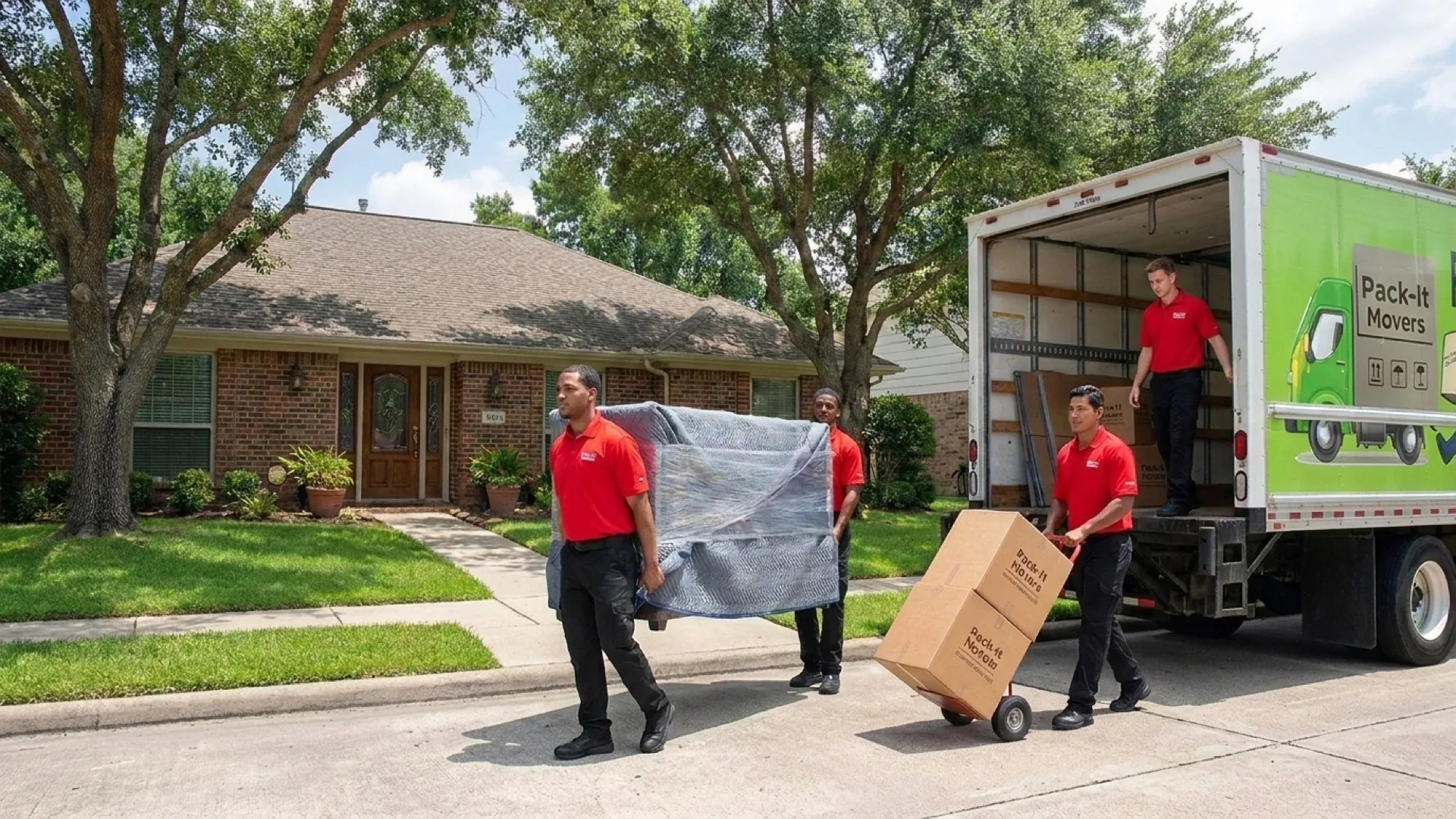 Pack-It Movers crew assisting a senior relocation in Houston